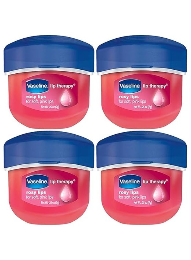 فازلين للعناية بالشفاه، لون وردي، عبوة من 4 قطع - Image 1